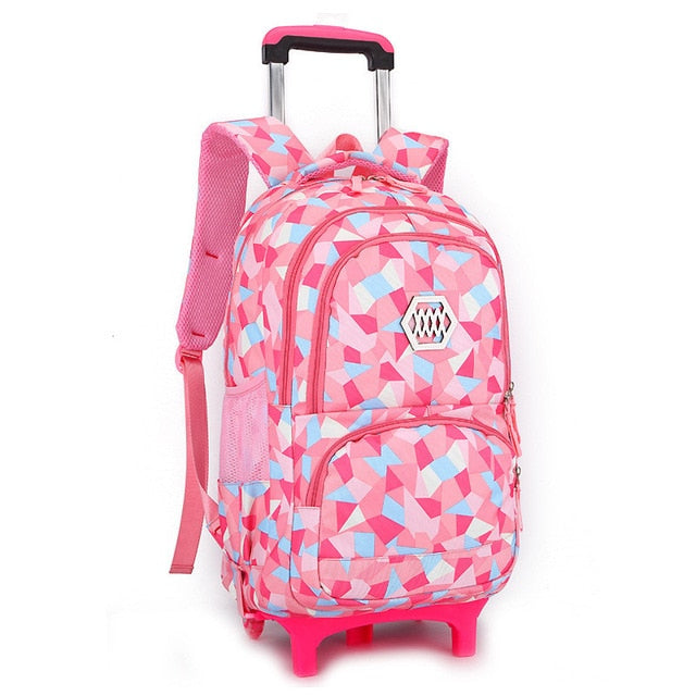 Children Orthopedic School Bags with 2/6 Wheels for Girls