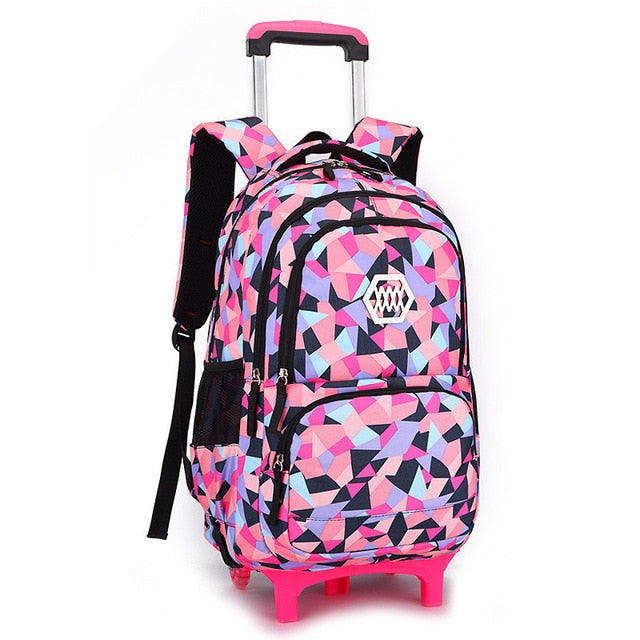 Children Orthopedic School Bags with 2/6 Wheels for Girls