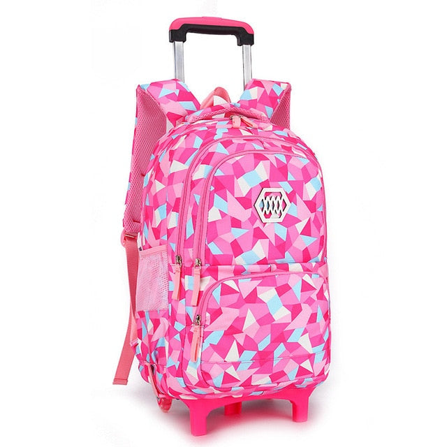 Children Orthopedic School Bags with 2/6 Wheels for Girls