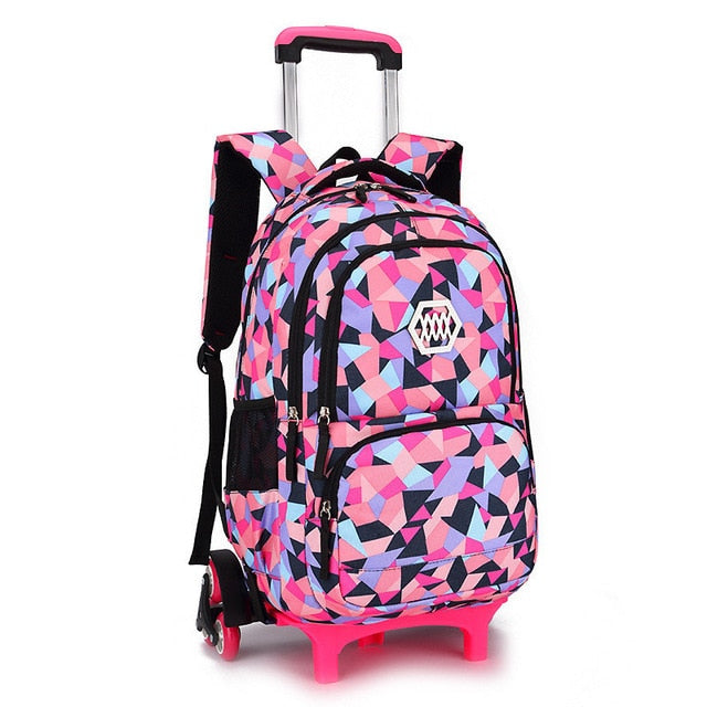 Children Orthopedic School Bags with 2/6 Wheels for Girls