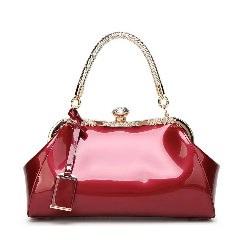 Stylish Ladies Messenger Bag - Patent Leather, High Quality, Perfect for Weddings and Parties