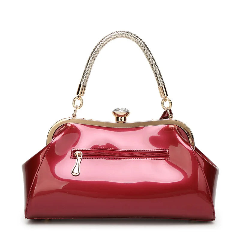 Stylish Ladies Messenger Bag - Patent Leather, High Quality, Perfect for Weddings and Parties