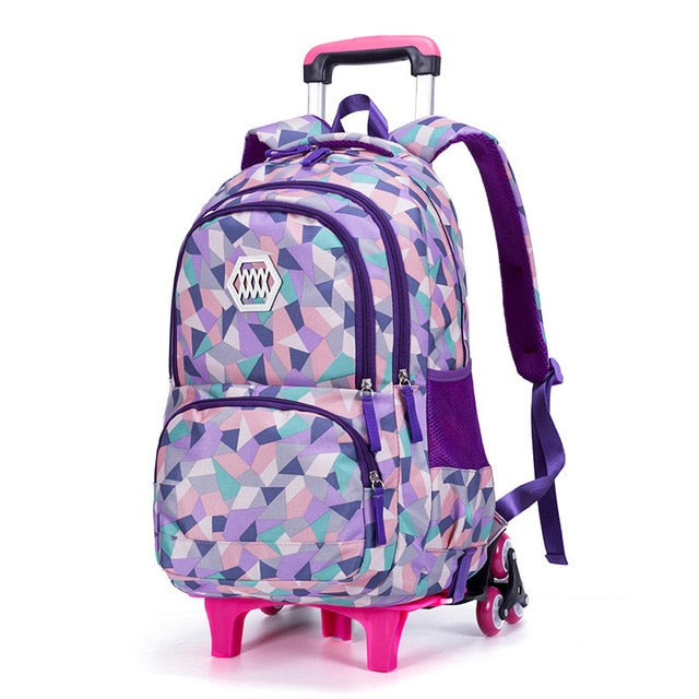 Children Orthopedic School Bags with 2/6 Wheels for Girls