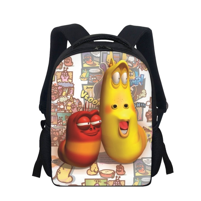 Cartoon Larva Pattern Kids School Bags