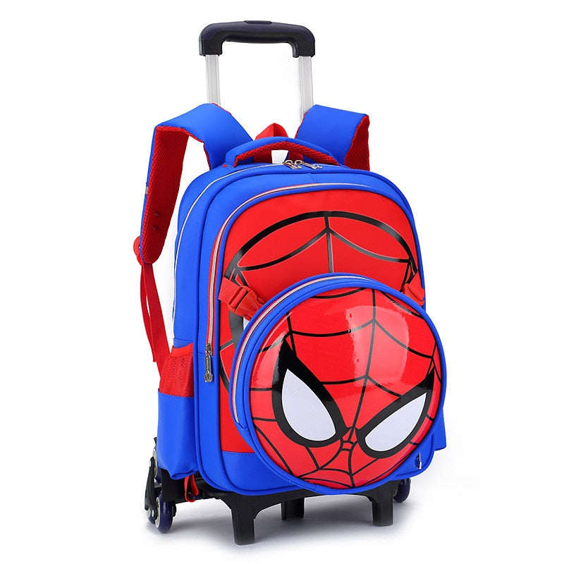 Disney 2 In 1 Trolley Backpack with Wheels Bag Spiderman