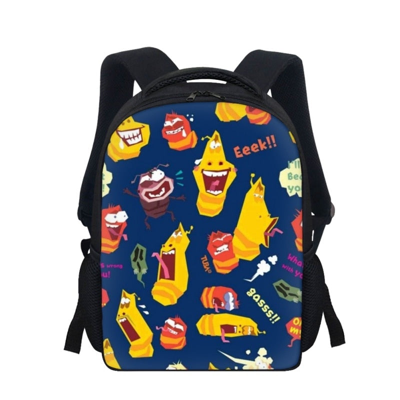 Cartoon Larva Pattern Kids School Bags