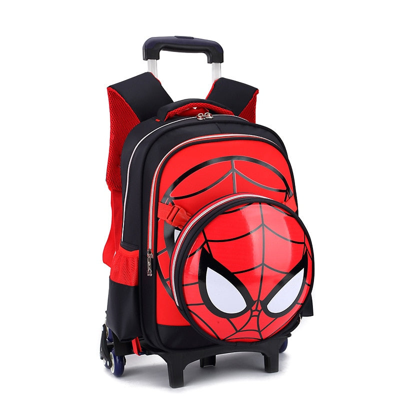 Disney 2 In 1 Trolley Backpack with Wheels Bag Spiderman