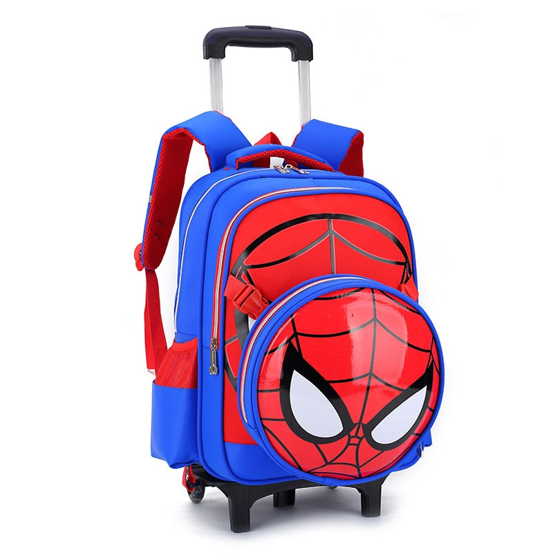 Disney 2 In 1 Trolley Backpack with Wheels Bag Spiderman