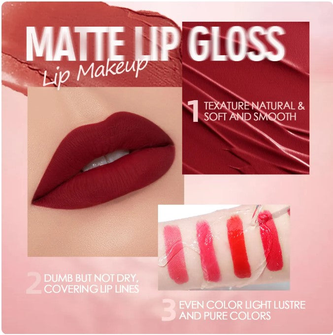 QIBEST Matte Liquid Lipstick Waterproof Long Lasting Velvet Mate Nude Red Lip Gloss Lint Tube Makeup Cosmetic Lipsticks Lipgloss