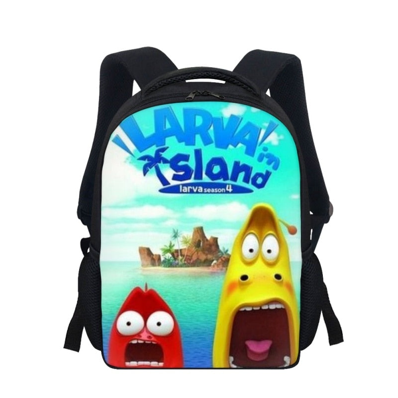 Cartoon Larva Pattern Kids School Bags