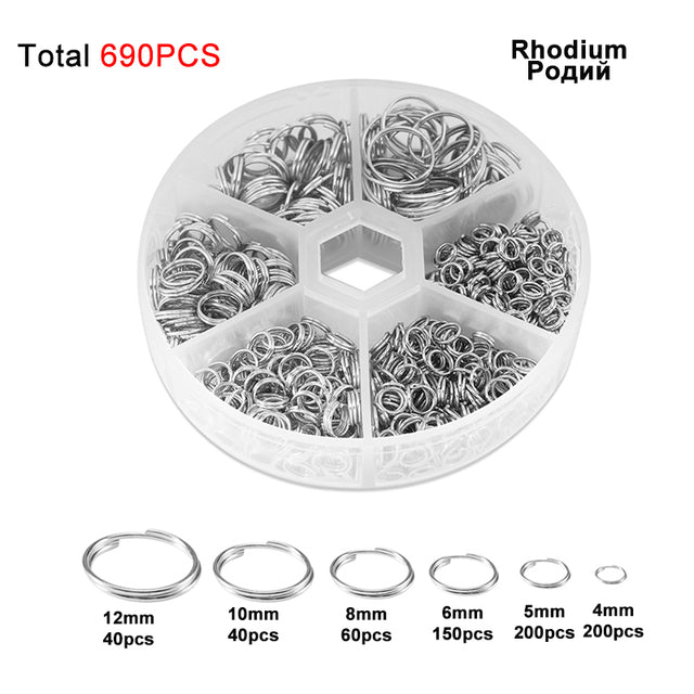 450-1450 قطعة/صندوق صنع المجوهرات أطقم مشبك قفل الانتقال المفتوح خواتم نهاية العقص الخرز صندوق مجموعات سوار يدوي الصنع قلادة النتائج