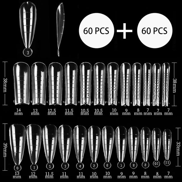 Acrylic Extension False Nail Tips Sculpted Full Cover Nail