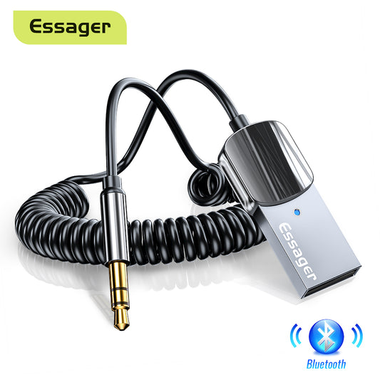 Essager محول بلوتوث Aux دونجل USB إلى مقبس سيارة 3.5 ملم