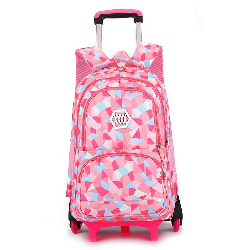 Children Orthopedic School Bags with 2/6 Wheels for Girls