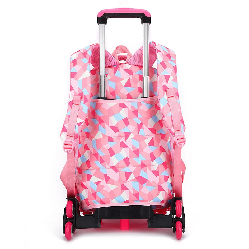 Children Orthopedic School Bags with 2/6 Wheels for Girls