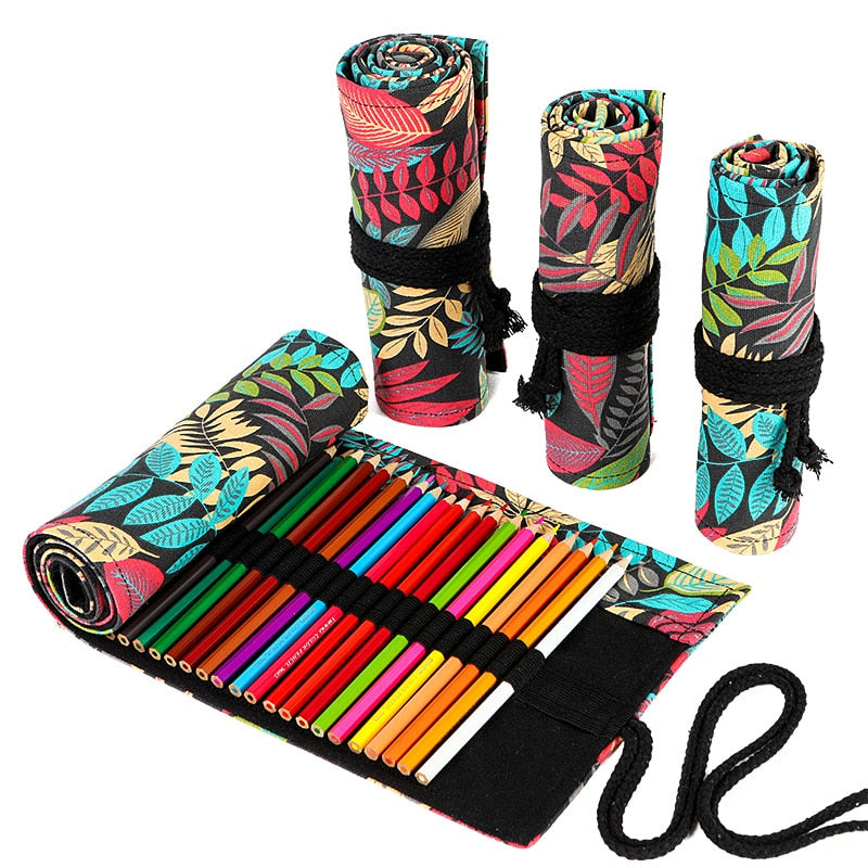 Cute Cat Pencil Case Roll for Girls & Boys