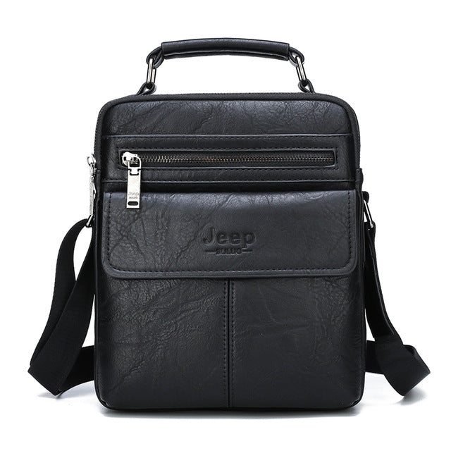 JEEP BULUO Brand Men&#39;s Crossbody Shoulder Bags High quality Tote Fashion Business Man Messenger Bag Big Size Split Leather Bags