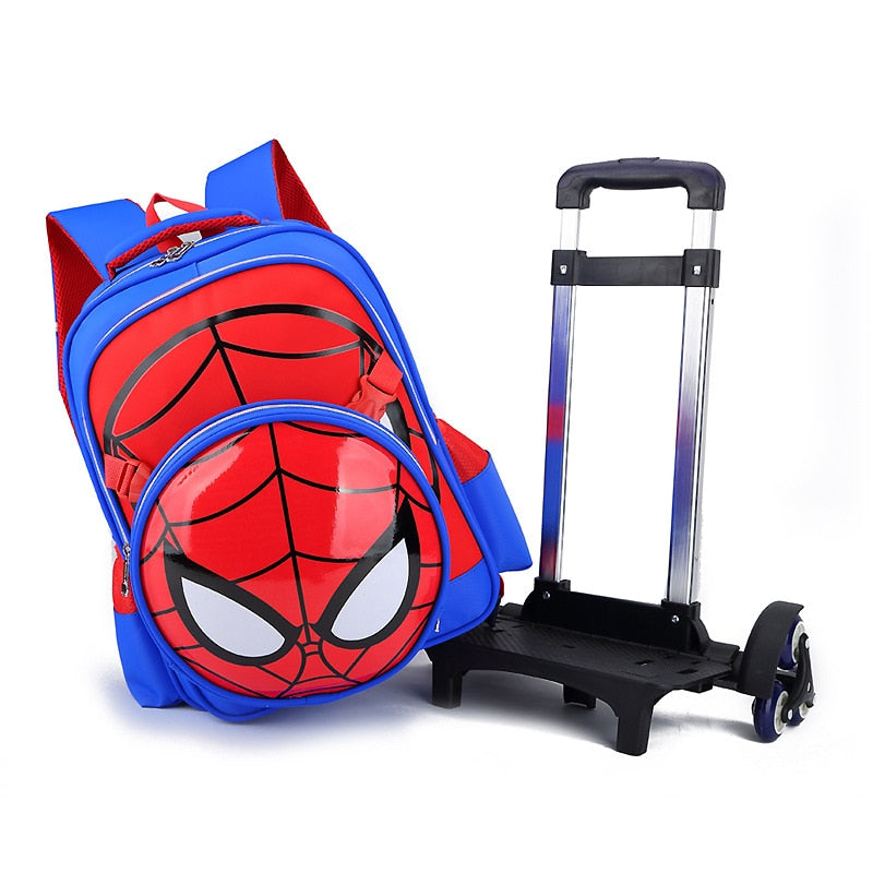 Disney 2 In 1 Trolley Backpack with Wheels Bag Spiderman