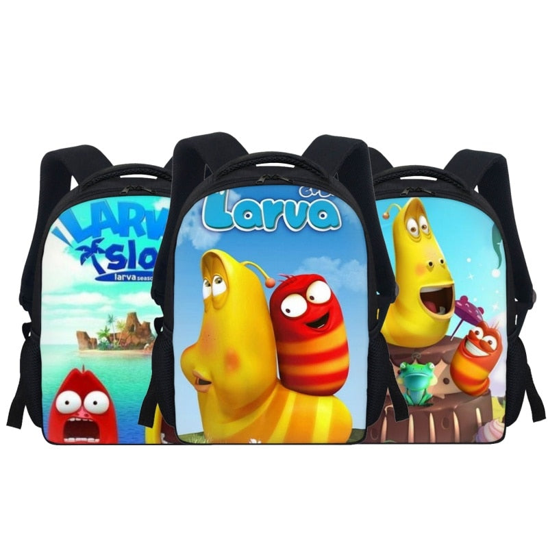 Cartoon Larva Pattern Kids School Bags