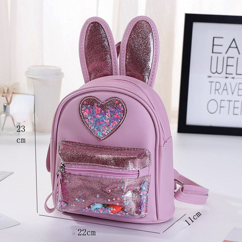 Children's Small Backpack Cute Rabbit Ear School Bags for Kids