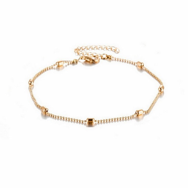 Sexy Bohemia Gold Color Chain Anklets for Women Jewelry 2022 Trend Summer Bead Bracelet On Leg Foot Boho Heart Butterfly Charm
