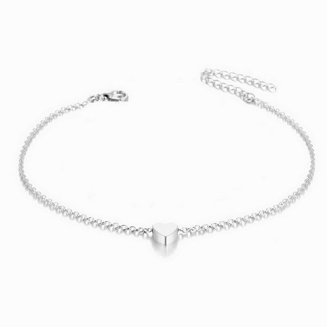 Sexy Bohemia Gold Color Chain Anklets for Women Jewelry 2022 Trend Summer Bead Bracelet On Leg Foot Boho Heart Butterfly Charm