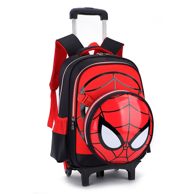 Disney 2 In 1 Trolley Backpack with Wheels Bag Spiderman