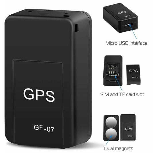Mini GF-07 جهاز تعقب GPS للسيارات مزود بحامل مغناطيسي قوي لتحديد موضع رسائل SIM